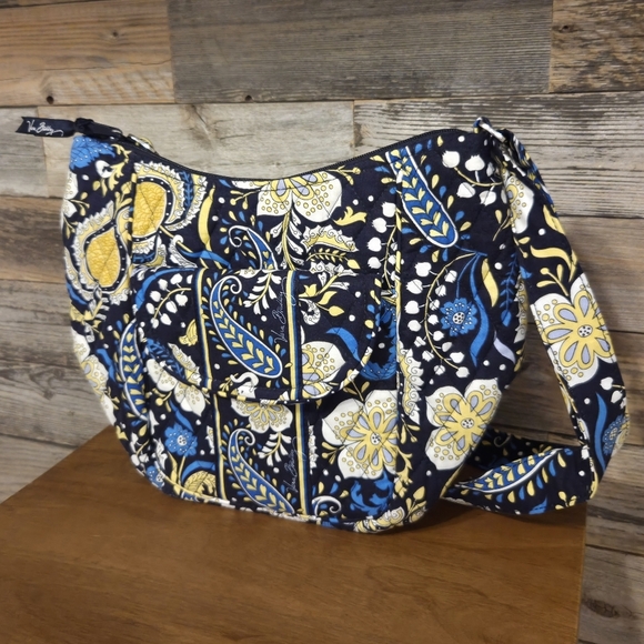 Vera Bradley Quilted Blue & Yellow Adjustable Shoulder Bag - Picture 1 of 5